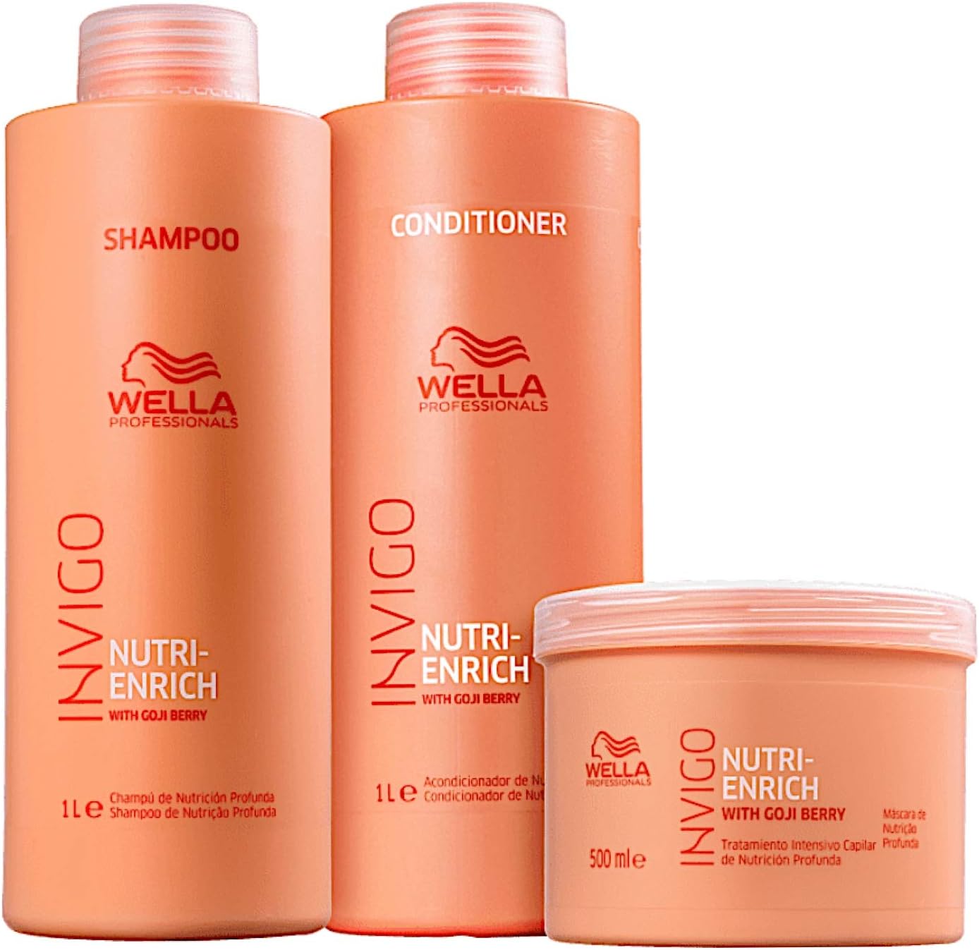 Kit Wella Professionals Invigo Nutri-Enrich (Shampoo 1L + Condicionador 1L + Máscara 500g)